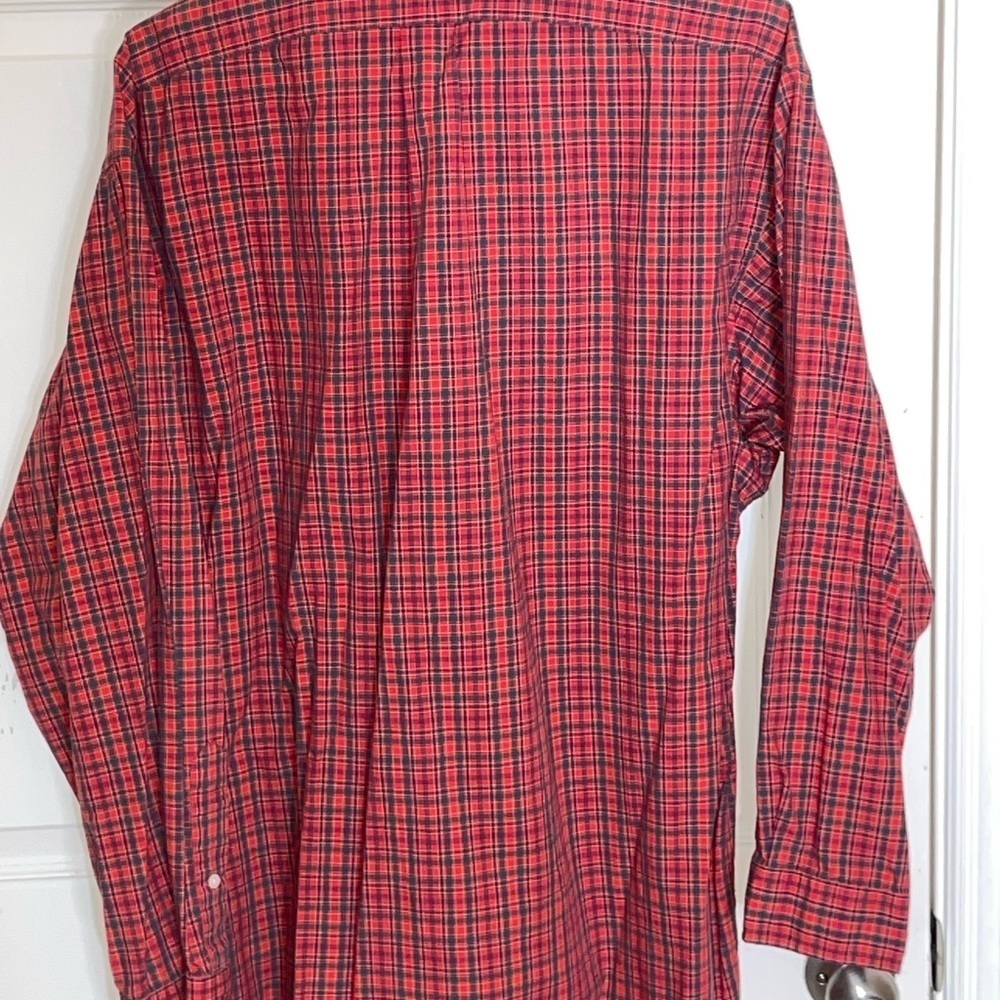 Vintage Polo Ralph Lauren Button Down Mens 17.5 Red Yarmouth Plaid Shirt Check‌‍ - Picture 7 of 9